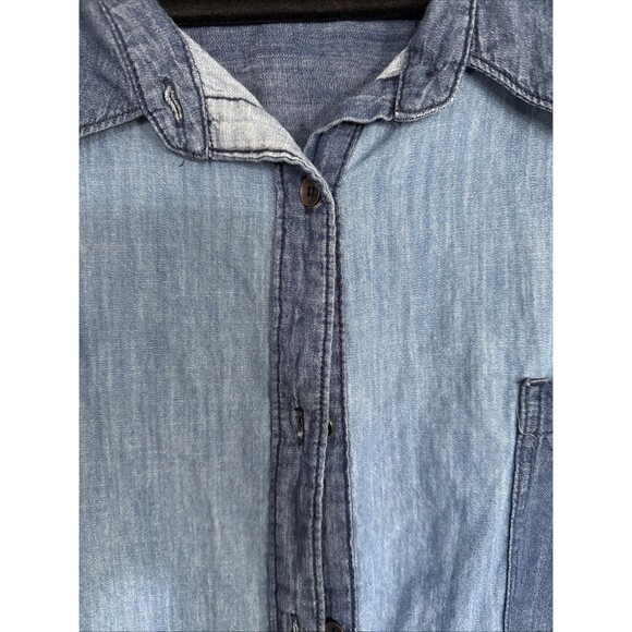 A.N.A A New Approach Blue Patchwork Denim style Longsleeve Top size 5X - Picture 4 of 7